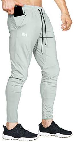 BROKIG Mens Lightweight Gym Jogger Pants,Mens Workout Sweatpants with Zip Pocket