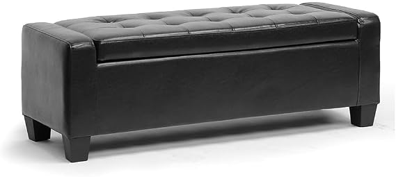 Baxton Studio Manchester Ottoman, Black