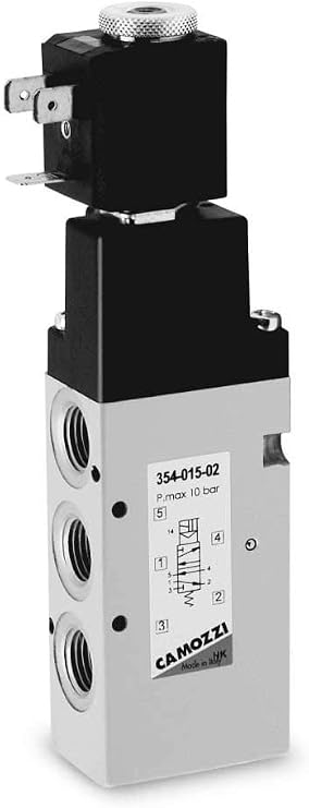 Camozzi 454-015-22 Electro pneumatic Valve, 5/2", 1/4", Solenoid Spring
