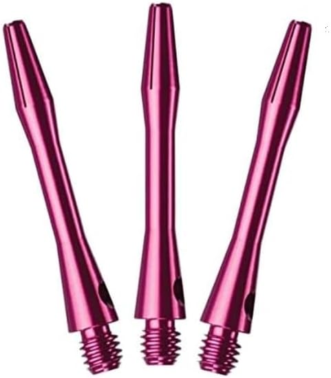 4 Sets (12 shafts) Pink Aluminum Dart Shafts, Short (1 25/32nd) - Incl 4 Sets O'rings