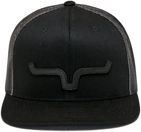 Kimes Ranch ATG Cap Leather Thick Die-Cut Horns Embroidered Patch Adjustable Snapback One-Size Hat