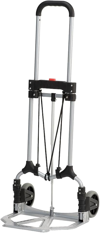 Magna Cart Steel Foldable Hand Truck with Telescoping Handle and 5-inch Rubber Wheels, 160 lb. Capacity (MCI-S-SS)