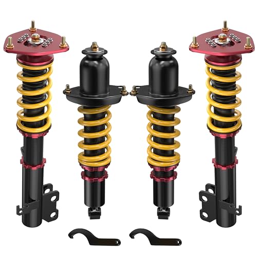 Coilovers Lowering Struts Compatible with 2000-2006 Toyota Celica GT GTS Shocks Height Adjustable Suspension Coil Spring Lowering Kit Front Rear Yellow