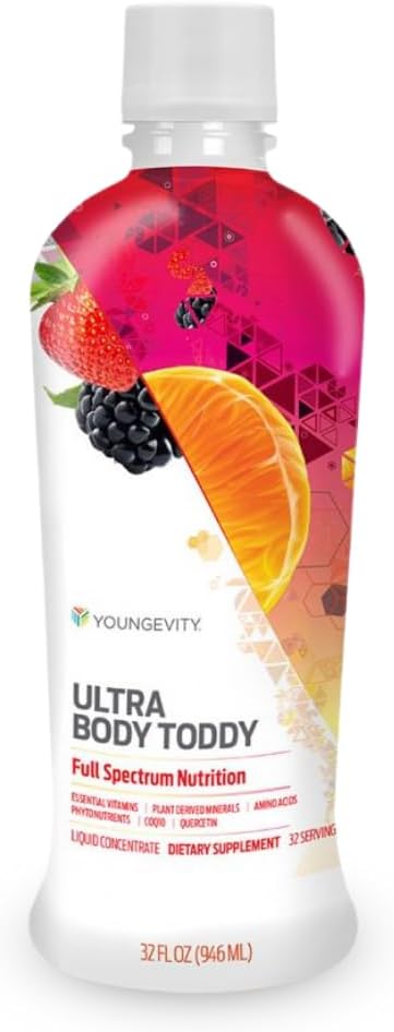 Youngevity Ultra Body Toddy Liquid Multivitamin Mineral Blend, 32 Fl Oz | 100+ nutrients, 70+ plant-derived minerals, 18 amino acids, phytonutrients, antioxidants, CoQ10, enhanced absorption, 32 oz