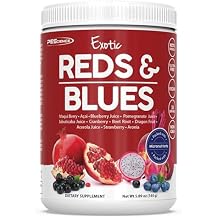 PEScience Exotic Reds & Blues, Red Superfoods Powder with Myo-Inositol, Beet Root Powder, Pomegranate and Acai Extract, Freeze-Dried Antioxidant Fruit Blend, 30 Servings