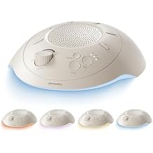 Homedics Sleep Better Portable Sound Machine, Night Light,12 Soothing Sounds Including White Noise, Rain, and Thunderstorm, Ultra-Portable Design, Auto-Off Timer, Ideal for Travel & Baby Sleep, Cream
