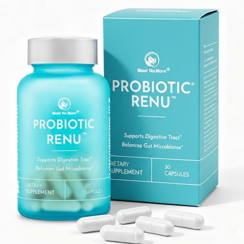 Bloat No More Probiotics 50 Billion CFU for Women & Men Daily Gut Health & Digestive Support Supplement, Helps Support Immunity Probiotic Renu, 30 Count
