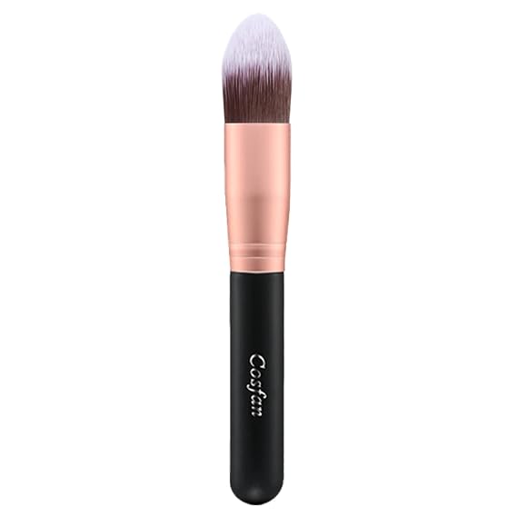 Tapered Kabuki Makeup Brush Concealer Brush for Liquid Foundation Powder Cream Contour Buffing Stippling Blending, Soft Synthetic Bristles Face Eye Shadows Black Brush, Large Mineral Powder Brush