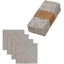 Ruvanti Bundle of 100% Cotton Cloth Napkins 6 Pack 18x18 Inches & Placemats 13x19 Inch Set of 6, Table Decor, Perfect for Parties, Christmas, Dinner, Thanksgiving, Weddings, Easter Leafy