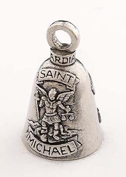 Guardian Bell Saint Michael Guardian Biker Bell with Hanger, Silver (8541853097)