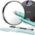 TsMADDTs 30X Magnifying Mirror and Tweezers Kit, Small Magnifying Makeup Mirror with Suction Cups for Shaving, Blackhead Blemish Removal, Compact for Travel, 3.5in