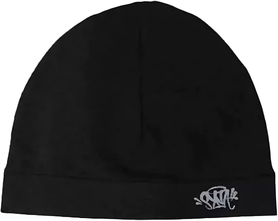 Syna World Central CEE Beanie Laufmütze mit Totenkopf-Motiv schwarz atmungsaktiv winddicht für alle Jahreszeiten Schwarz  Einheitsgröße