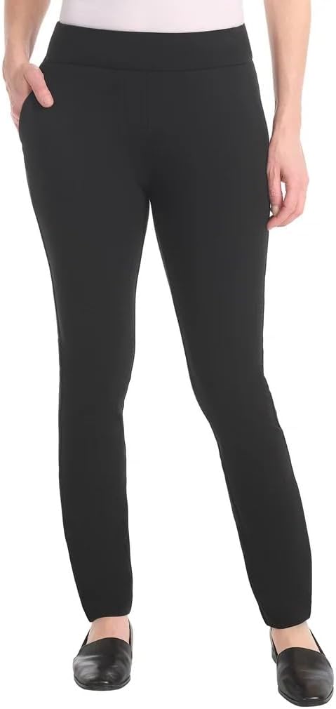 Dalia Womens Pull-On Ponte Pant, Mid-Rise Narrow Leg