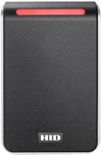 HID 40NKS-02-0002BL Signo 40 Pigtail Smartcard Reader with Smart Profile, Wiegand, Red LED, Flashing Green and Buzzer, Black with Silver Trim