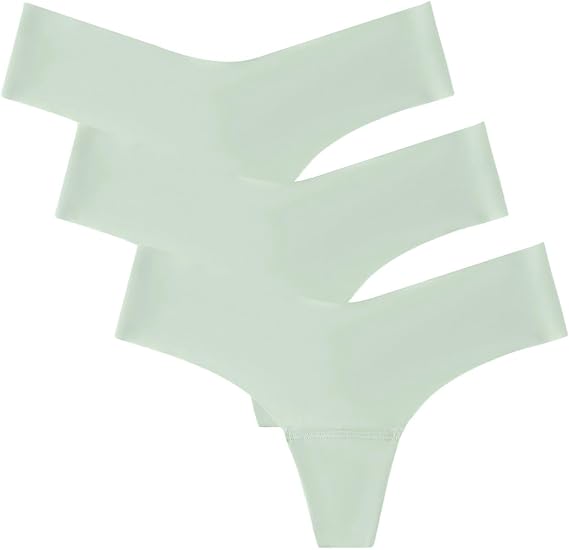 WANDER Womens Seamless No Show Thongs 3 Pack Cool Invisible Underwear