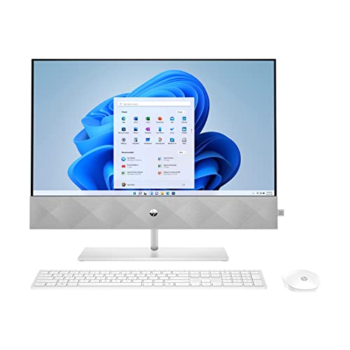 HP Pavilion 27-inch All-in-One Desktop, 10th Gen Intel i7-10700T Processor, 16 GB RAM, 1 TB SSD Storage, Full HD IPS Touchscreen, Windows 10 Home, Wireless Keyboard and Mouse Combo 27-d0080, 2020