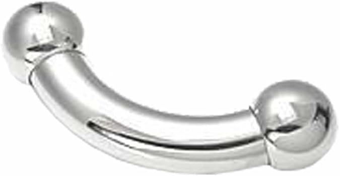 Painful Pleasures 0g Bent Barbell Internally Threaded Stainless Steel 1/2" up to 1-1/2" Lengths - 25mm ~ 1" with 13mm Balls
