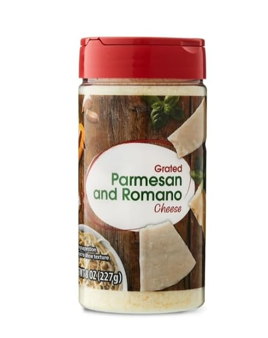 Grated Parmesan and Romano Cheese, 8 oz Shaker (Pack of 1)