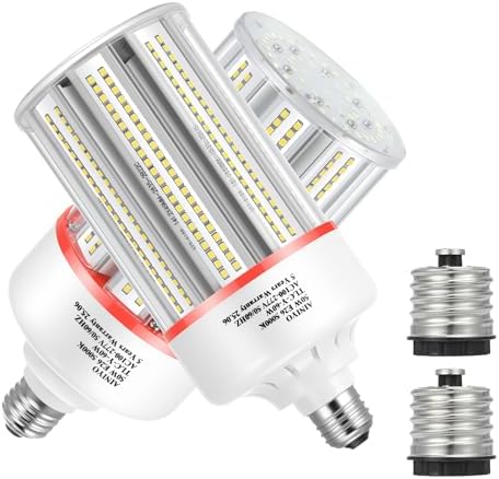 60W Led Corn Cob Light Bulb,E26E39 Base,5000k Daylight,110-277v,7800lm,CFL HID 200w Metal Halide Replacement for Interior and Exterior,CommercialIndustrial Lighting2-Pack
