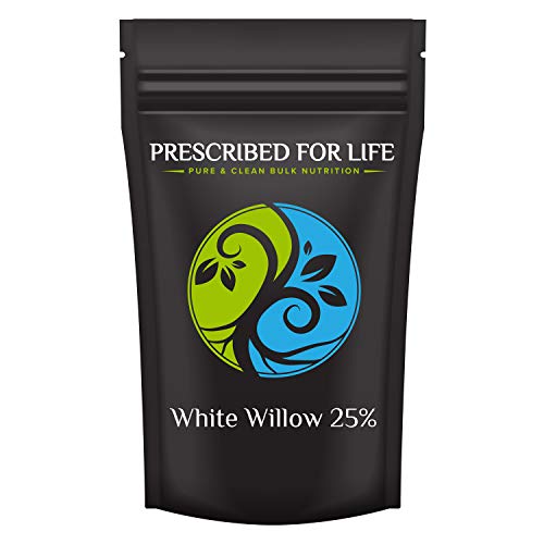 Prescribed For Life White Willow Powder 25% Salicin | Pure White Willow Bark Extract | Natural Salix Alba Extract for Comfort & Ease | Gluten Free, Vegan, Non-GMO 12 oz  340 g