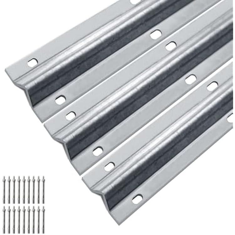 LAJIAOZ 18ft V-Track Galvanized Inverted V Track for Sliding Gates, Heavy Duty Sliding Driveway Gate Track3pcs 6FT VTrack