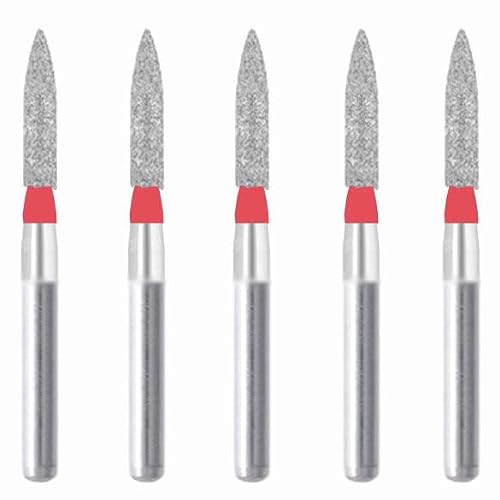 245.16F1, Cylindrical, Ogival End, 1.6 mm Dia, Fine Grit Diamond Bur, 5 per Pack