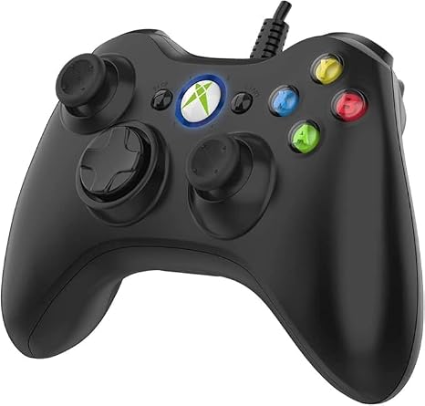 NBCP Wired Controller for Xbox 360, 2.4G Game Joystick Controller Gamepad for Xbox 360 Slim Console, PC Windows 7/8/10, Upgraded Gamepad with Dual Vibration Feedback and 60-inch Flexible Cord