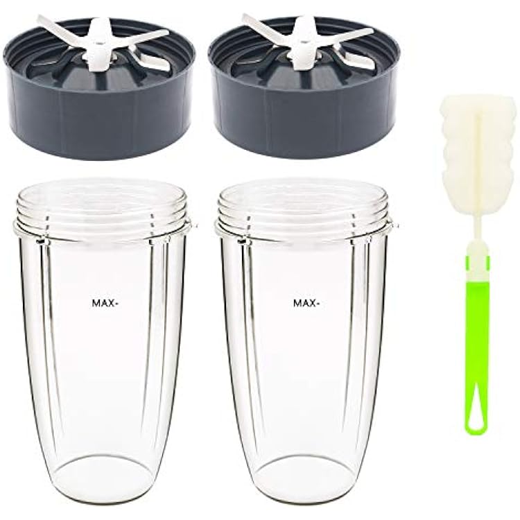 32oz Cup and Extractor Blade Replacement Parts Blender Accessories Compatible with Nutribullet 600W900W Models 4 Packs