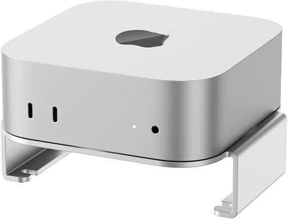 SNANSHI Mac mini M4 Stand - Aluminum Desktop Stand Mount, Easy Access to Power Button, Desk Organization, Enhanced Heat Dissipation Compatible with 2024 Mac mini M4 / M4 Pro