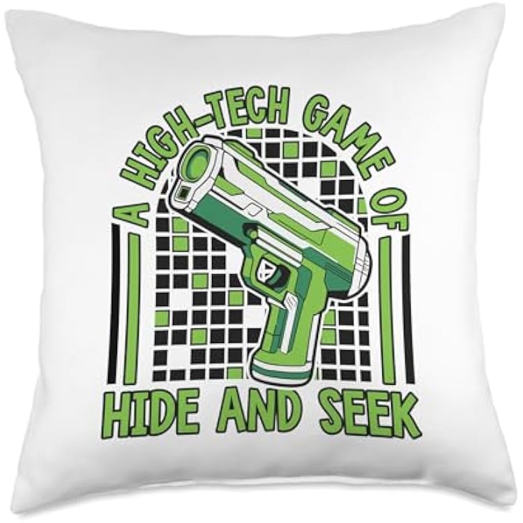 A Hightech Game Of Hide And Seek Adult Player Team Laser Tag Throw Pillow