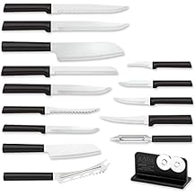Rada Cutlery Ultimate 15-Piece Gift Set with Quick Edge Sharpener, Stainless Steel Blades, Black Handle
