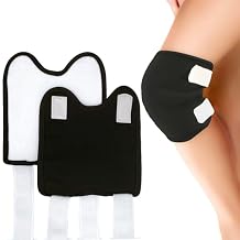 2 Pack Flannel Castor Oil Pack Wrap with No Oil Leakage and Anti-Slip for Knee Elbow Joints, Reusable Castor Oil Compress Pads Wraps for Improving Circulation, Relieving Inflammation (Black)