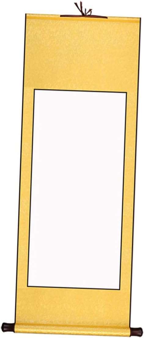 Blank Rice Paper Scroll for Calligraphy and Painting, Yellow