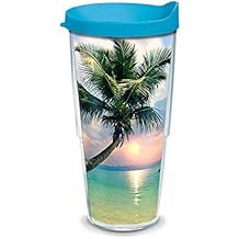 Tervis Sunset in Paradise Made in USA Double Walled Insulated Tumbler Travel Cup Keeps Drinks Cold & Hot, 24oz, Classic