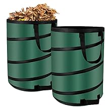 30 Gallon Collapsible/Pop Up Trash Can, Reusable Yard Waste Bags/Lawn and Leaf Bags 18x24in, Waterproof Oxford Cloth Camping Trash Can Collapsible, for Families/Camping/Yard (2Pcs-30 Gallons)