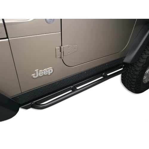 Body Armor 4x4 TJ-4121 Black - Steel RockCrawler Side Guards for Jeep TJ Pair