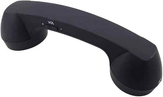 Wireless Retro Telephone Handset and Wireless Handset Receivers Headphones for a mobile phone with comfortable call (Black)