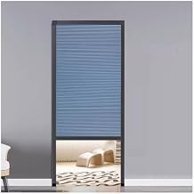 Honeycomb Invisible Folding Door Pull Down, No Drill Sliding Accordion Doors Interior For Closets/Doorway/Kitchen/Bedroom/Living Room/Laundry Room, Room Divider Retractable Gate(Blue,31x80in(79x203cm)