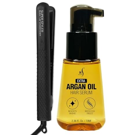 HerStyler Superstyler Flat Iron & Advanced Argan Oil Hair Serum