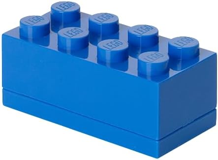 LEGO Mini Box 8 Knobs Blue - Versatile Small Storage Box for Snacks, Jewellery, Hair Accessories, and Souvenirs - Safe, Easy to Clean, 46 x 92 x 43 mm