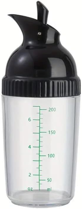 Salad Dressing Shaker Container, Pour Spout, LeakprooF, Dishwasher Safe, Homemade Oil and Vinegar Salad Dressing Bottle Mixer Dispenser (Black)