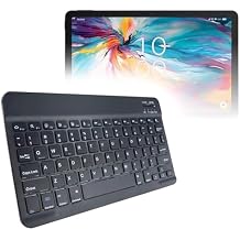 BoxWave Keyboard Compatible with TCL Tab 10 NXTPAPER 5G - SlimKeys Bluetooth Keyboard, Portable Thin with Chiclet-Style Keys - Jet Black