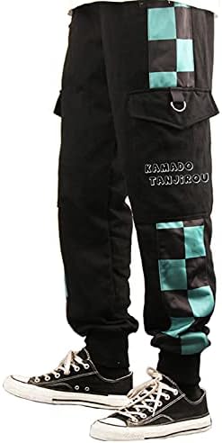 Askosso Demon Slayer Kamado Tanjirou Sweatpants Agatsuma Zenitsu Joggers Trousers Tomioka Giyuu Casual Sport Pants -Large, Kamado Tanjirou