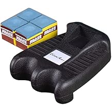 2 Holes Cue Holder, weighted pool cue holder with 4pcs chalks, cue sticks holder