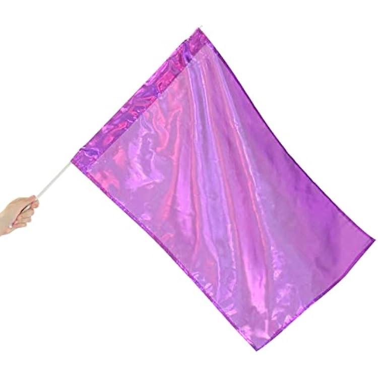 Danzcue Metallic Praise Flag with Rod, Deep Purple, Small