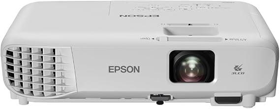Epson EB-W06 3LCD Projector (WXGA 1280x800p 3700 Lumens White and Colour Brightness Contrast Ratio 16000:1 Optional WiFi HDMI)