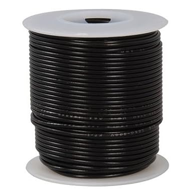 Jameco Valuepro 820-0. 20 AWG Black Stranded Tinned-Copper Hook-Up Wire, 100'