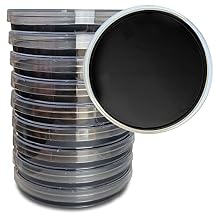ES EVVIVA SCIENCES Prepoured Black Potato Dextrose Agar Plates Includes Both Black Dye & Charcoal - Enhanced Culture Visualization - Excellent Growth Medium - Great for Mushrooms & Science Projects