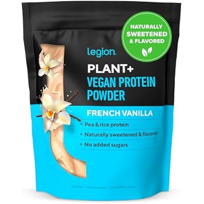 LEGION Plant Vegan Protein Powder, Vanilla - Rice and Pea, Plant Based Protein Blend. Gluten Free, GMO Free, Naturally Sweetened and Flavored, 20 Servings Vanilla