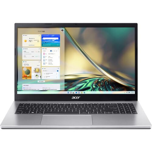 acer Laptop | Aspire 3 | 15.6 1920 x 1080 IPS | Intel Core i7-1255U 10-Core | 8GB DDR4 | 512GB SSD | Windows 11 Pro | Wi-Fi 5 - Bluetooth 5-720p HD Camera - Pure Silver